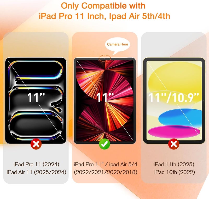 KCT Paperfeel Glass Screen Protector Compatible with iPad Pro 11 inch (2022&2021&2020&2018) / iPad Air 5th/4th (10.9 inch, 2022/2020) Draw as Paper, Anti Glare, EZ Kit | Tempered Glass, Screen Protector, Draw as Paper, with Matte Surface, EZ Kit - Image 2